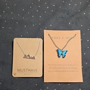 Must Have Silver Necklace with Blue Butterfly Charm